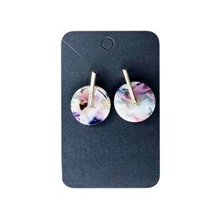 5/$25 😻 Multicolor Disc Acrylic Earrings with Gold Tone Accent